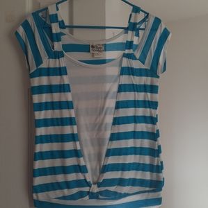Pretty Rebellious Blue and White striped top